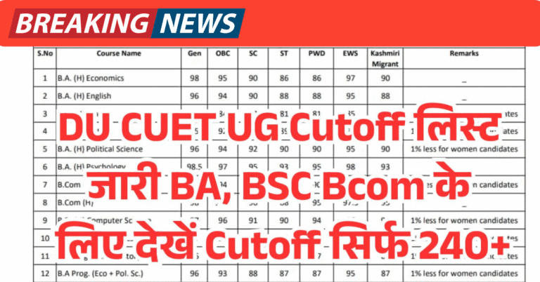 DU CUET UG Cutoff 2025